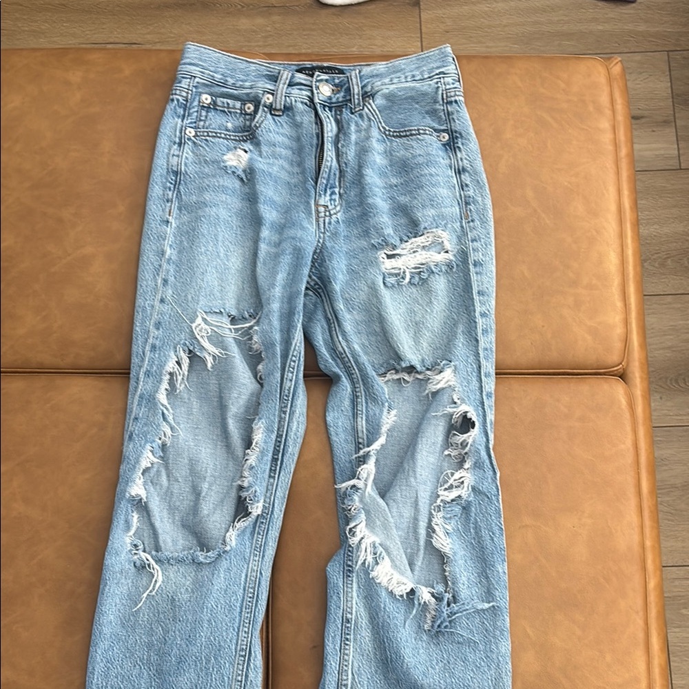 Aeropostale Light Blue Distressed Boyfriend Jeans